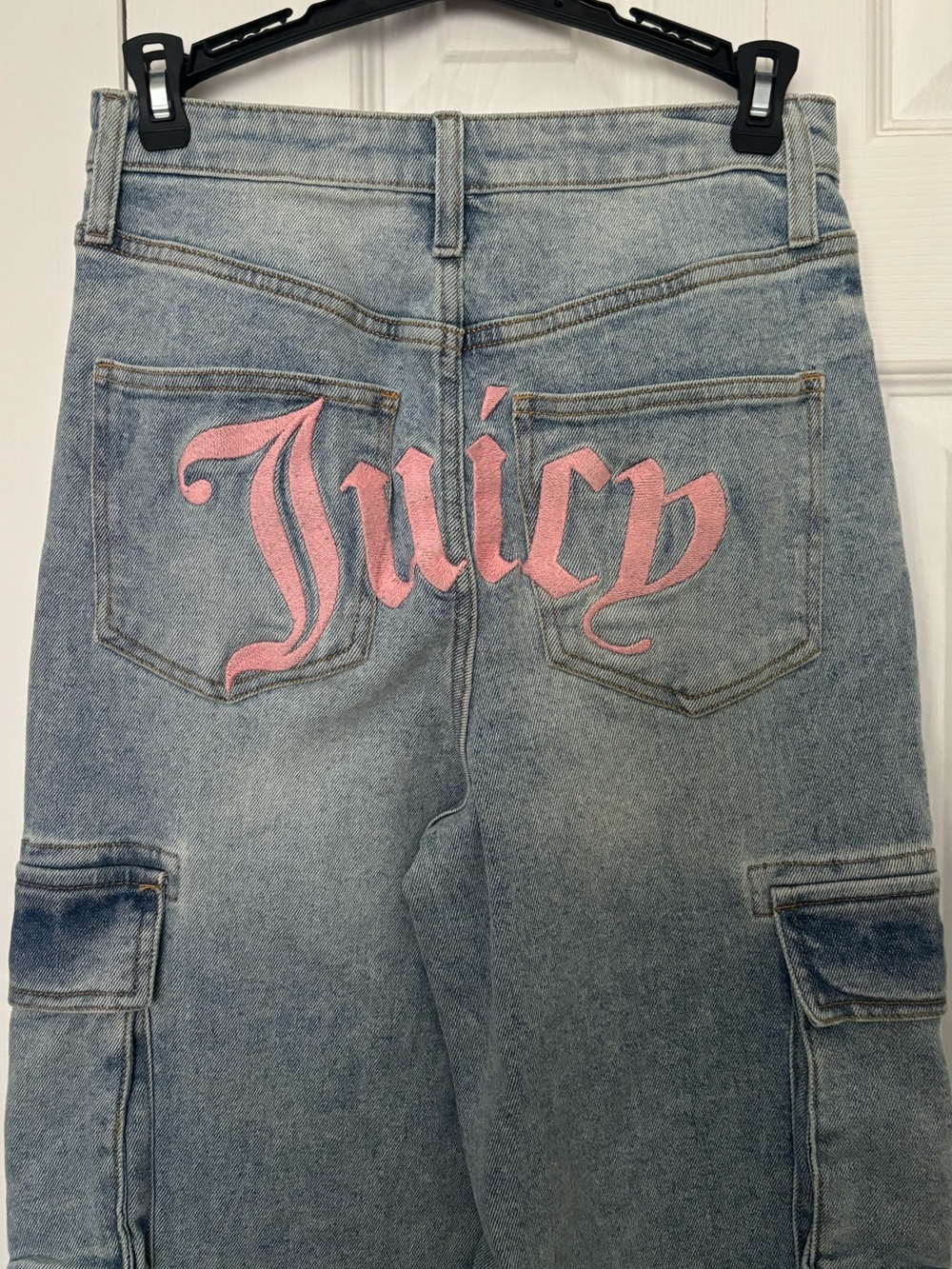 Juicy Couture Light Blue Wide-Leg Cargo Jeans - Picture 6 of 7